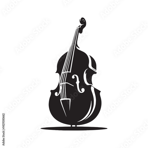 Resonant Depth: A Dynamic Collection of Double Bass Vector Silhouettes Celebrating the Powerful Sound, Elegant Shape, and Rich History of This Iconic Orchestral String Instrument.