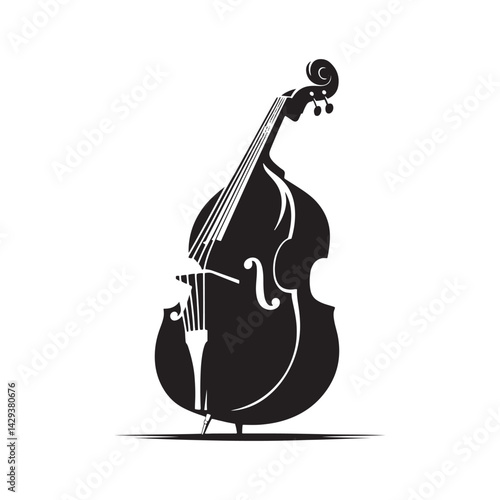 Resonant Depth: A Dynamic Collection of Double Bass Vector Silhouettes Celebrating the Powerful Sound, Elegant Shape, and Rich History of This Iconic Orchestral String Instrument.