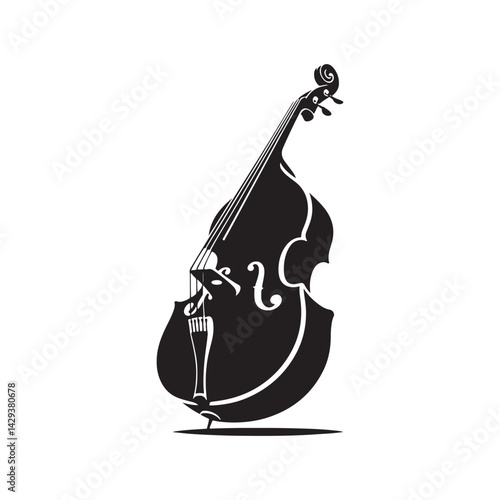 Resonant Depth: A Dynamic Collection of Double Bass Vector Silhouettes Celebrating the Powerful Sound, Elegant Shape, and Rich History of This Iconic Orchestral String Instrument.