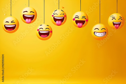 World Laughter Day Illustration with Smiling Faces and Cute Flat Cartoon Design for Web Banner or Landing Page
