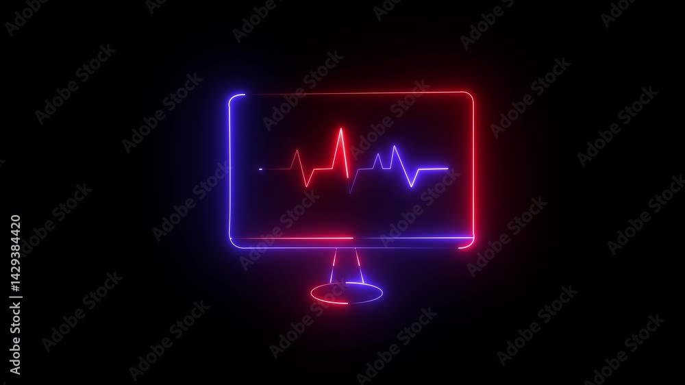 Neon profile icon inside monitor. profile or monitor icon on the black background. Neon User profile icon inside circle black background. person icon, user icon animation. Neon profile icon inside monitor. profile or monitor icon on the black background. Neon User profile icon inside circle black background. person icon, user icon animation.