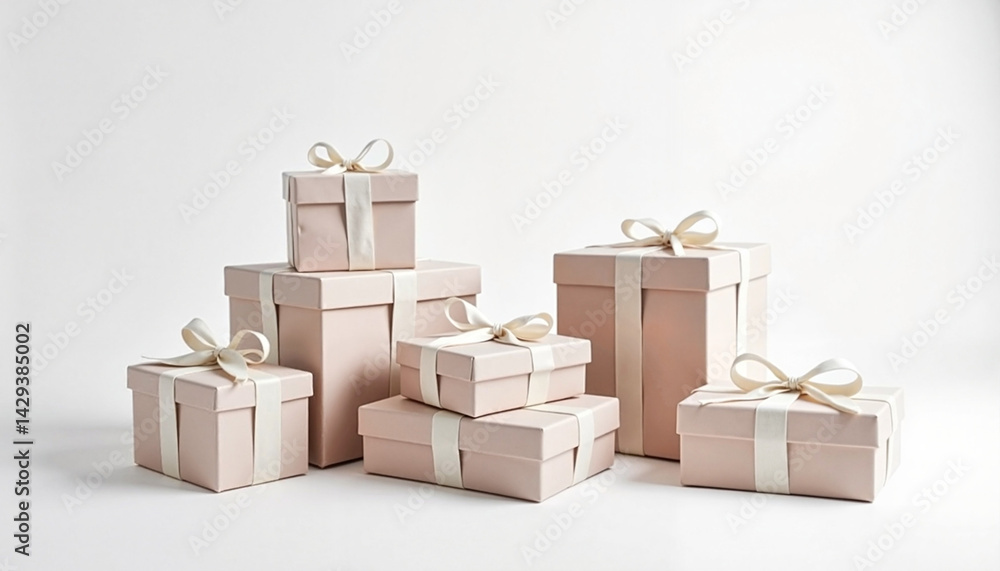 Gift boxes arranged beautifully for Christmas concept