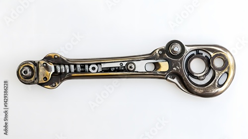 Steampunk Mechanism with Gears, and White.