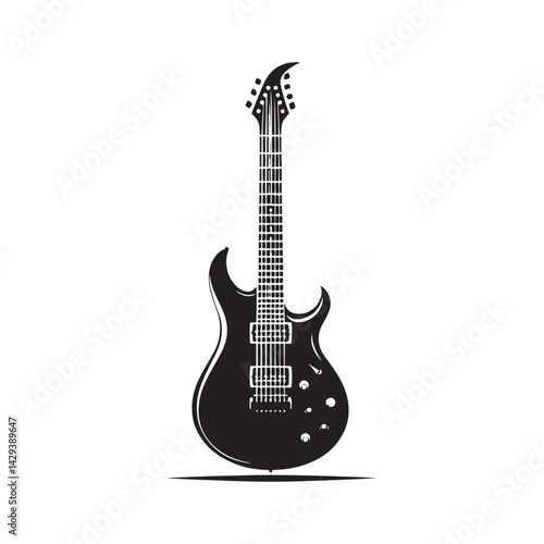 Electric Energy: A Bold Collection of Electric Guitar Vector Silhouettes Celebrating the Iconic Shape, Electric Power, and Rock ‘n’ Roll Spirit of This Timeless Instrument.