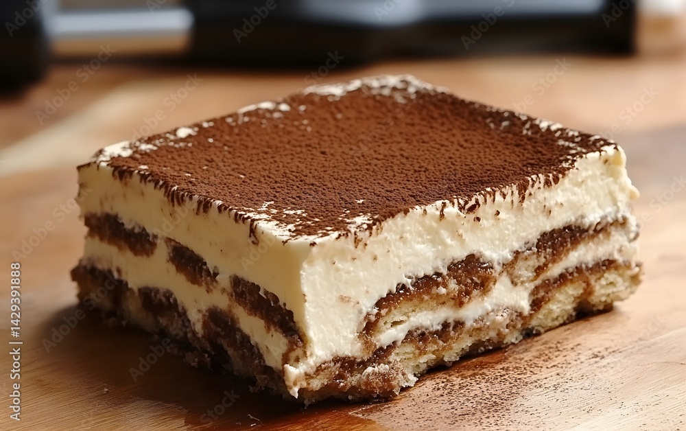 Delicious Homemade Tiramisu Dessert Square Slice Delicious Homemade Tiramisu Dessert Square Slice