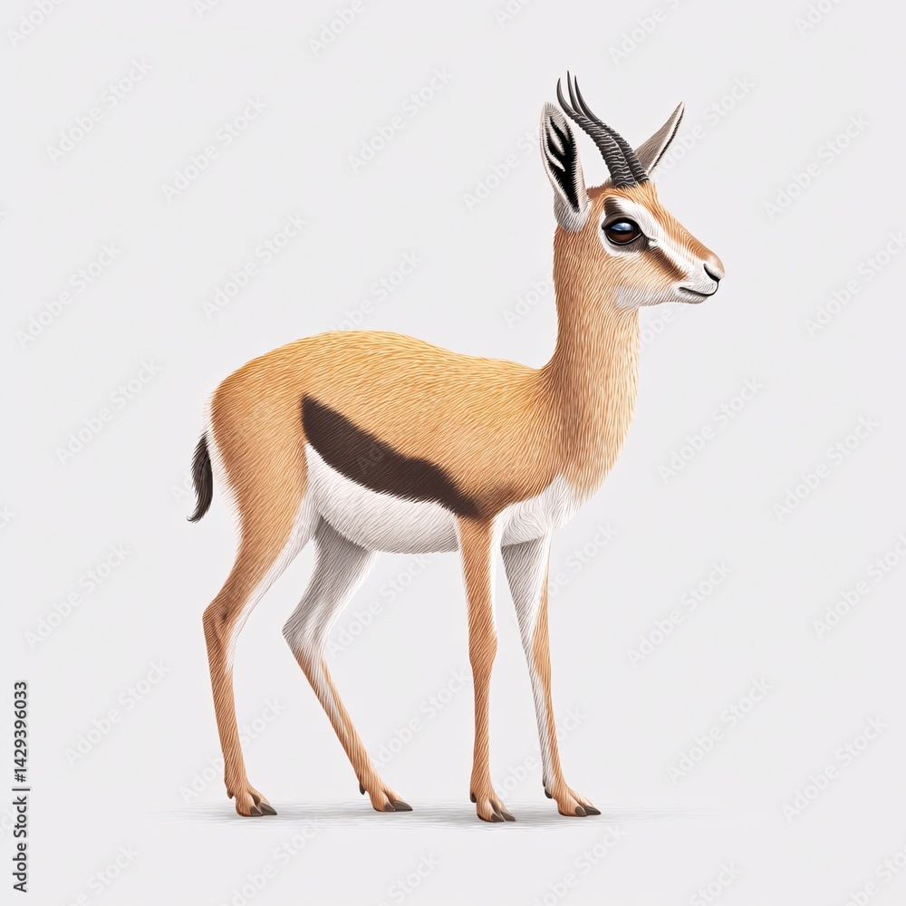 Naklejka premium Illustration of a Gazelle on White Background