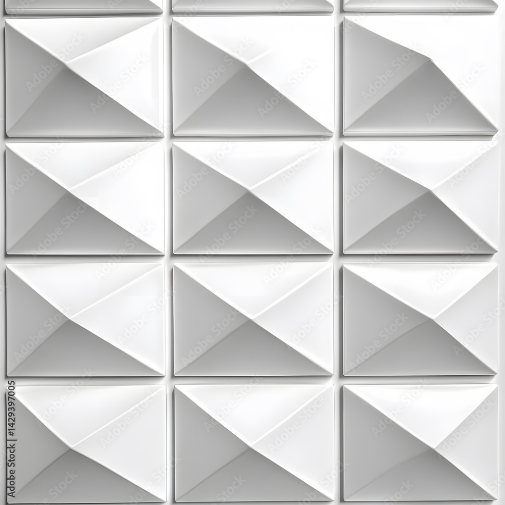 Fototapeta premium Abstract White Geometric Pattern Seamless Texture