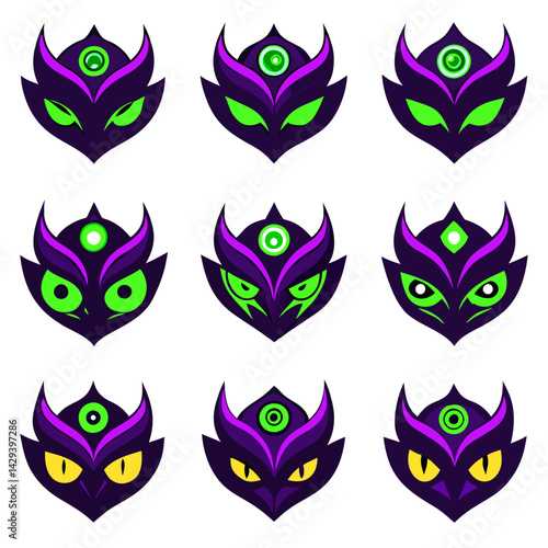 Wallpaper Mural Set of Eye icons Torontodigital.ca