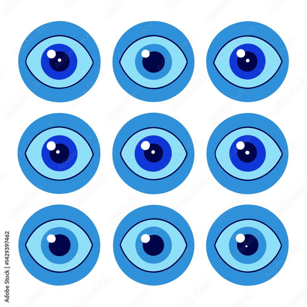 Set of Eye icons Set of Eye icons