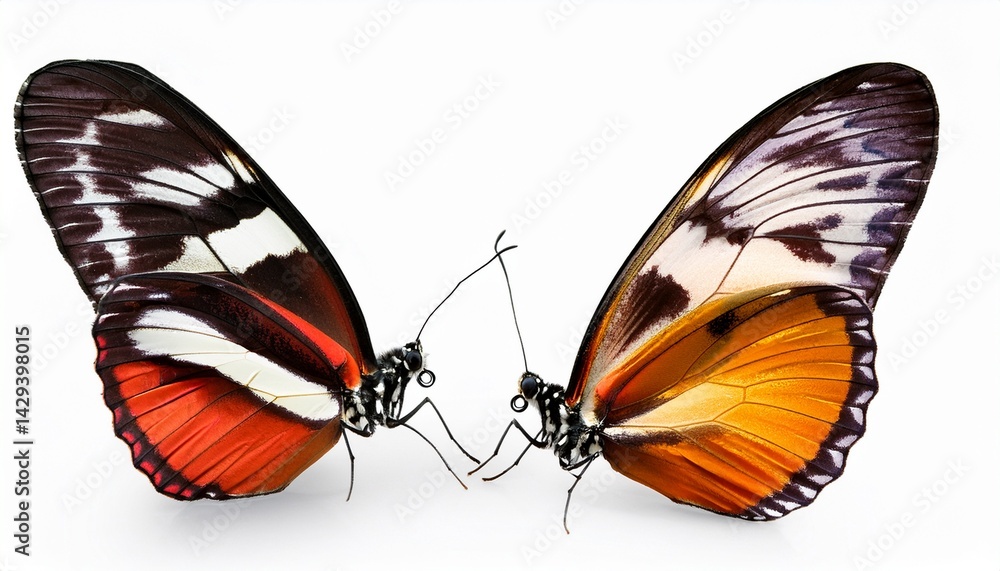 Naklejka premium two butterflies isolated on a white background