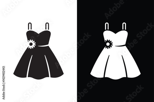 SummerDress  con vector on White Background ,Vector Art Illustration on white background.