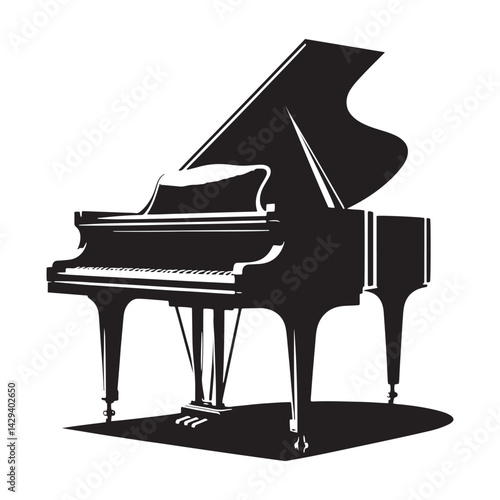 Elegance in Harmony: A Refined Collection of Grand Piano Vector Silhouettes Showcasing the Timeless Beauty, Graceful Form, and Rich Sound of This Iconic Classical Instrument.