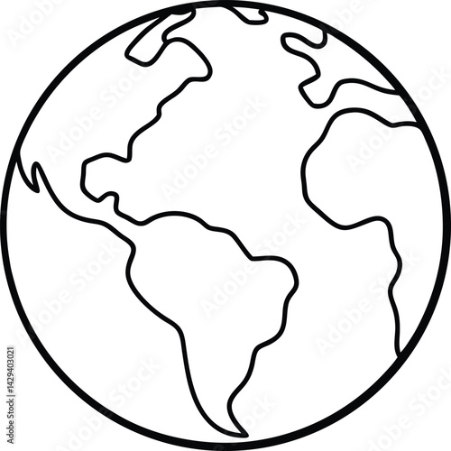 a Earth line art