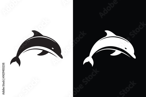 Dolphin icon vector on White Background ,Vector Art Illustration on white background.