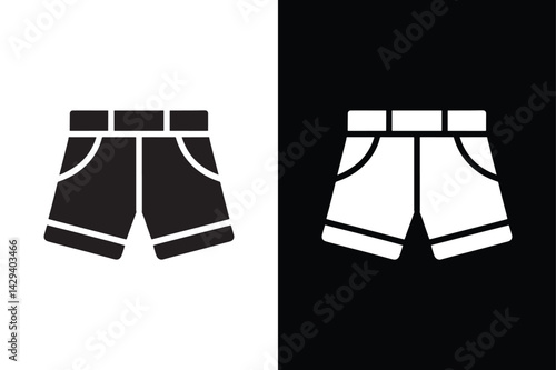 Shorts icon vector on White Background ,Vector Art Illustration on white background.