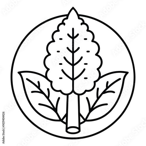 Woodland tobacco line art vector on white background