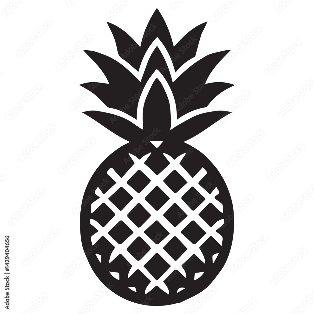 Obraz premium Pineapple Vector art illustration with leaves