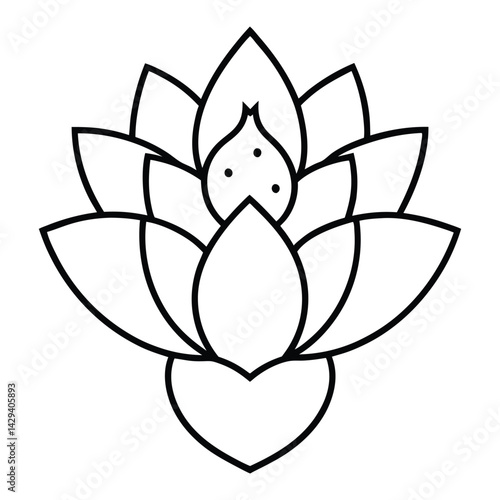 prickly pea flower line art vector on white background