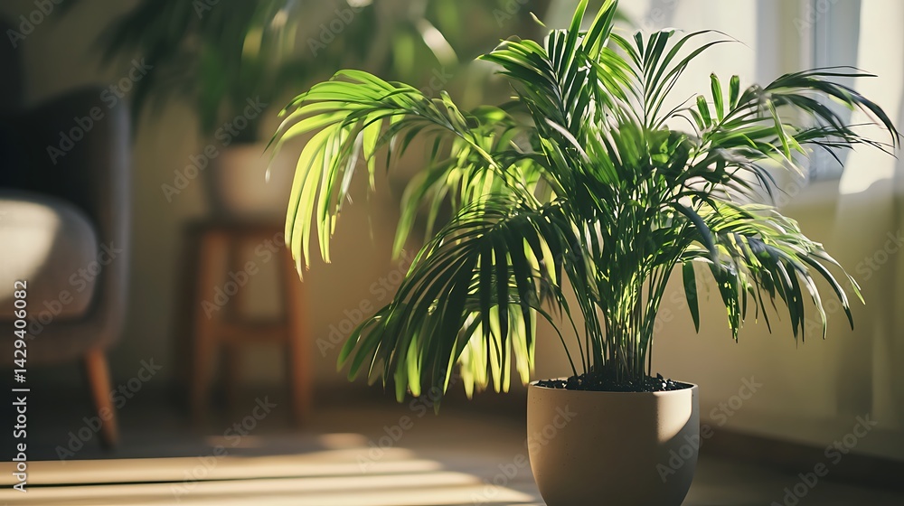 Obraz premium Large green houseplant in decorative pot for modern interior high resolution picture