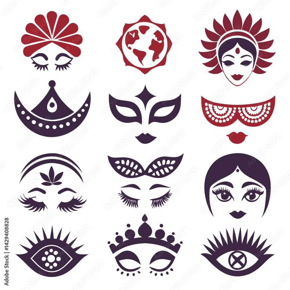 Set of Eye icons Set of Eye icons