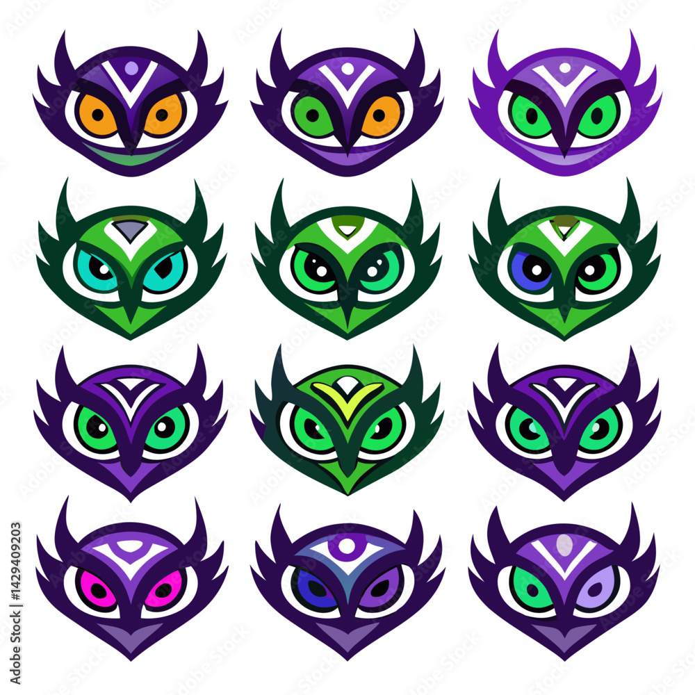 Set of Eye icons Set of Eye icons