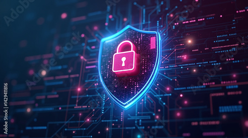 Cyber ​​security and data protection, internet network security, protect business and financial transaction data from cyber attack, user private data security encryption