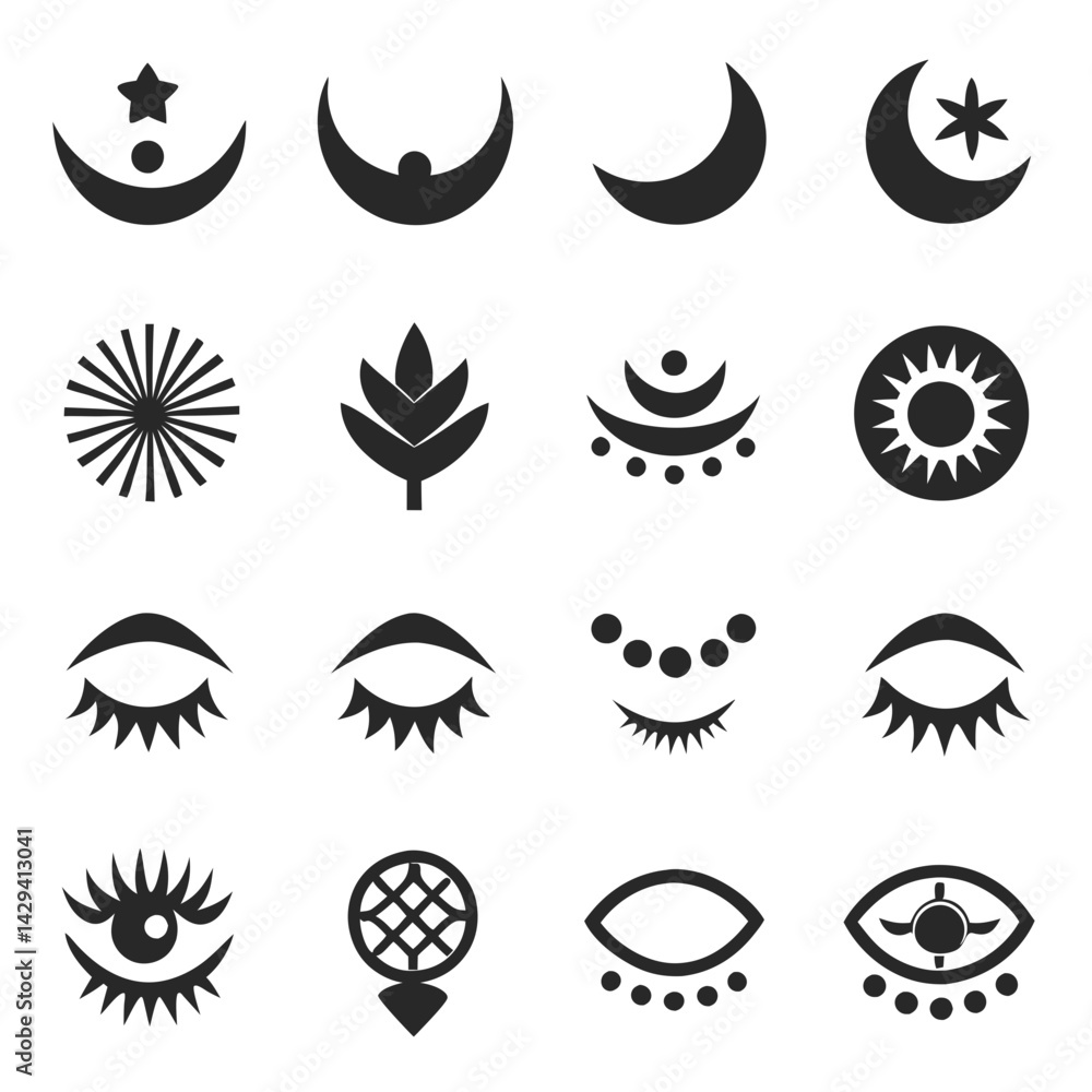 Naklejka premium Set of Eye icons