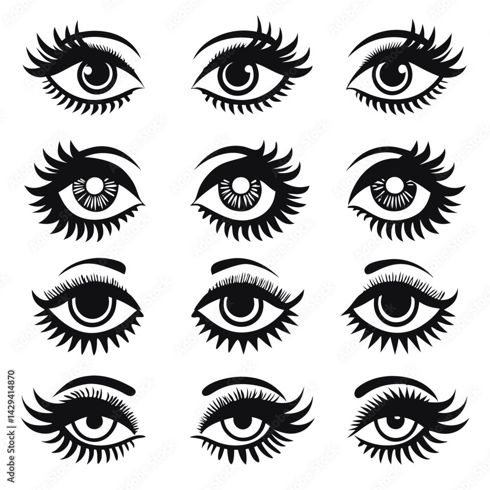 Set of Eye icons Set of Eye icons