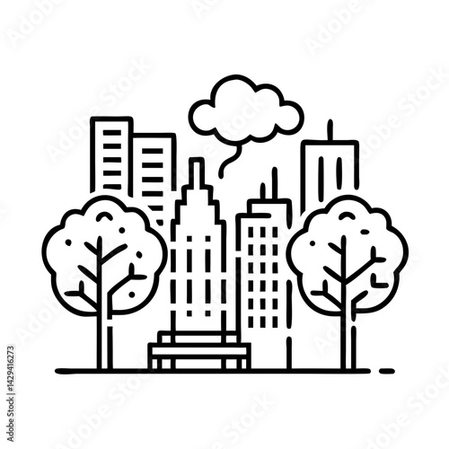 tree with city and cloud