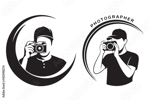Professional Photographer Silhouette Logo Design