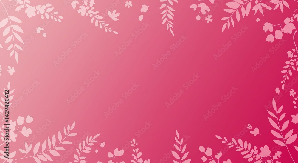 Elegant Pink Floral Background with Delicate Leaves and Blossoms Perfect for Wedding Invitations Elegant Pink Floral Background with Delicate Leaves and Blossoms Perfect for Wedding Invitations