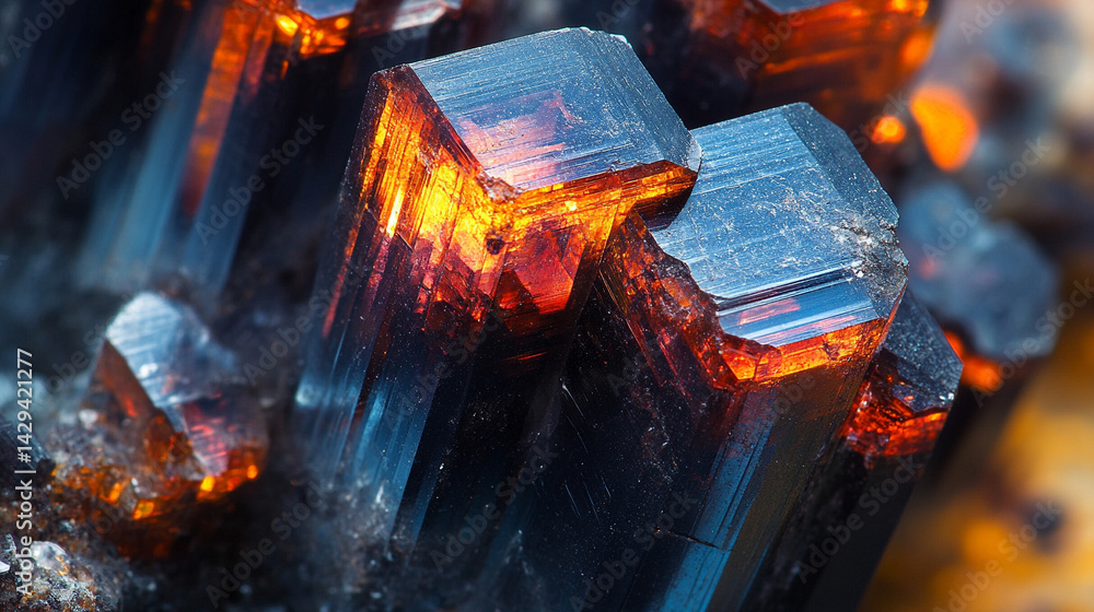 Explore the deep hues and raw textures of schorl black tourmaline in this macro shot capturing the crystal's grounding energy and protective symbolism in natural mineral form
