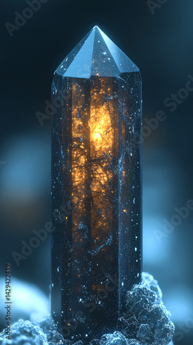 Obraz na płótnie Explore the deep hues and raw textures of schorl black tourmaline in this macro shot capturing the crystal's grounding energy and protective symbolism in natural mineral form
w salonie
