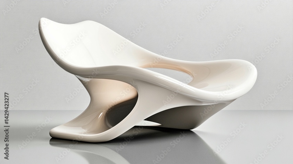 Elegant abstract white sculpture smooth curves modern art Elegant abstract white sculpture smooth curves modern art