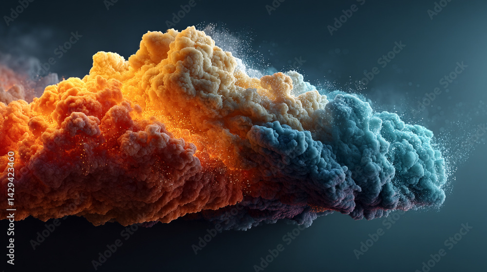 A glowing digital cloud releases streams of data like futuristic rain symbolizing the seamless flow of information connectivity cloud storage and the evolution of cloud computing technology