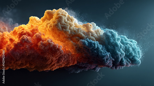Obraz na płótnie A glowing digital cloud releases streams of data like futuristic rain symbolizing the seamless flow of information connectivity cloud storage and the evolution of cloud computing technology
w salonie