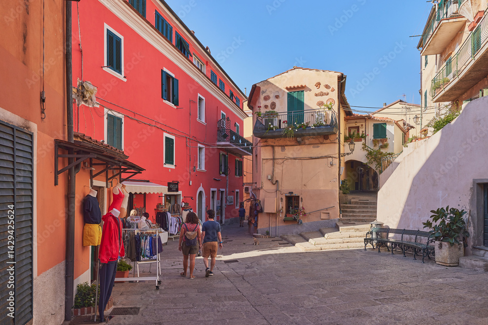 Portoferraio old town, Elba island, Italy