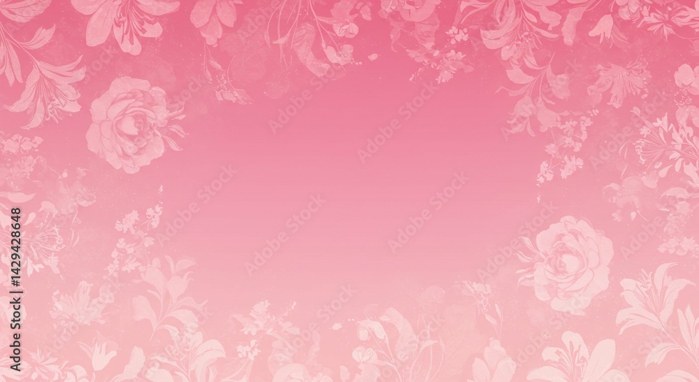 Pink Floral Background Delicate Rose Flower Design Romantic Wedding Invitation Template Pink Floral Background Delicate Rose Flower Design Romantic Wedding Invitation Template