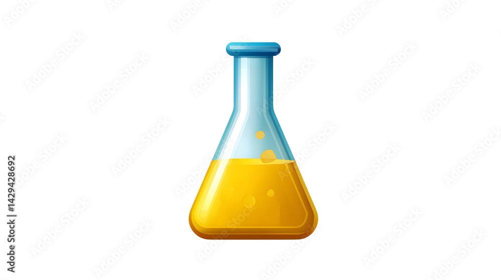 A vibrant yellow laboratory flask filled with a bubbling liquid, showcasing the essence of scientific exploration. A vibrant yellow laboratory flask filled with a bubbling liquid, showcasing the essence of scientific exploration.