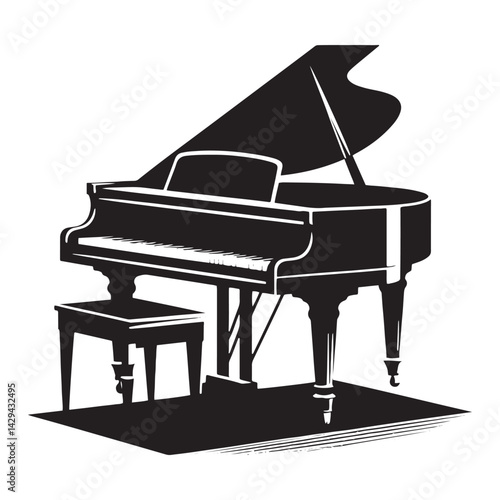 Elegance in Keys: A Timeless Collection of Piano Vector Silhouettes Highlighting the Graceful Form, Melodic Sound, and Musical Legacy of This Iconic Instrument Across Generations.