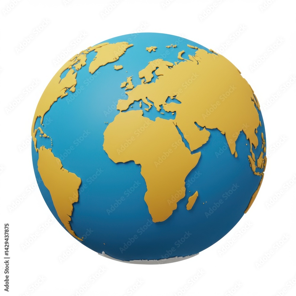 Naklejka premium Globe earth world map geography continents travel isolated on white background