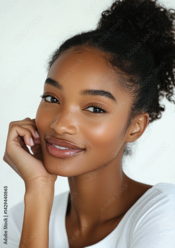 Young and beautiful model present skin care and beauty cosmetic product Young and beautiful model present skin care and beauty cosmetic product