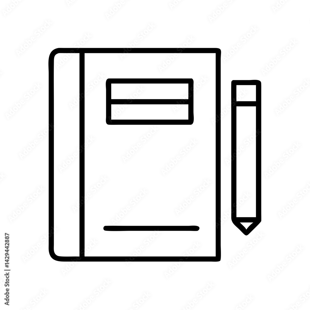 Notebook and pencil icon vector illustration for education writing and drawing design element art Notebook and pencil icon vector illustration for education writing and drawing design element art