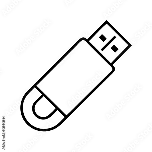 Download and backup data with portable usb flash drive vector icon illustration for storage needs