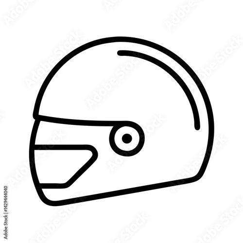 Motorcycle helmet vector icon, racing helmet illustration, protective headgear for riders, safety gear