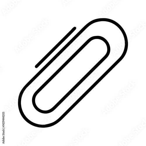 Paper clip icon vector illustration office supply stationery binder clip attachment tool design