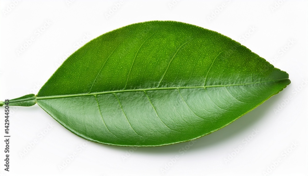 Fototapeta premium citrus lemon leaves isolated on white background without shadow