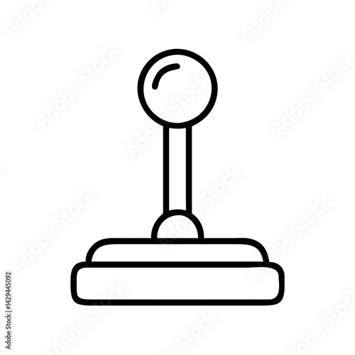 Outline vector of a manual gear shift stick for car transmission and automotive concepts design