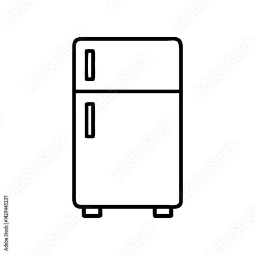 Refrigerator fridge freezer appliance kitchen home appliance cooling appliance outline drawing vector image