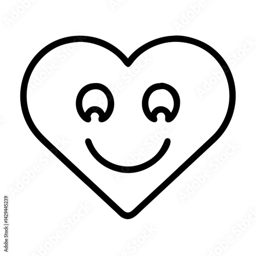 Heart shaped smiley face vector illustration for love emotion and valentine's day design icon